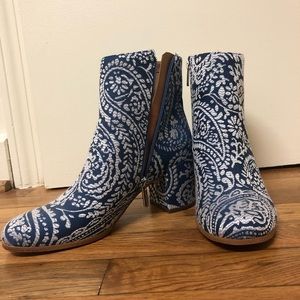 Blue Paisley Booties